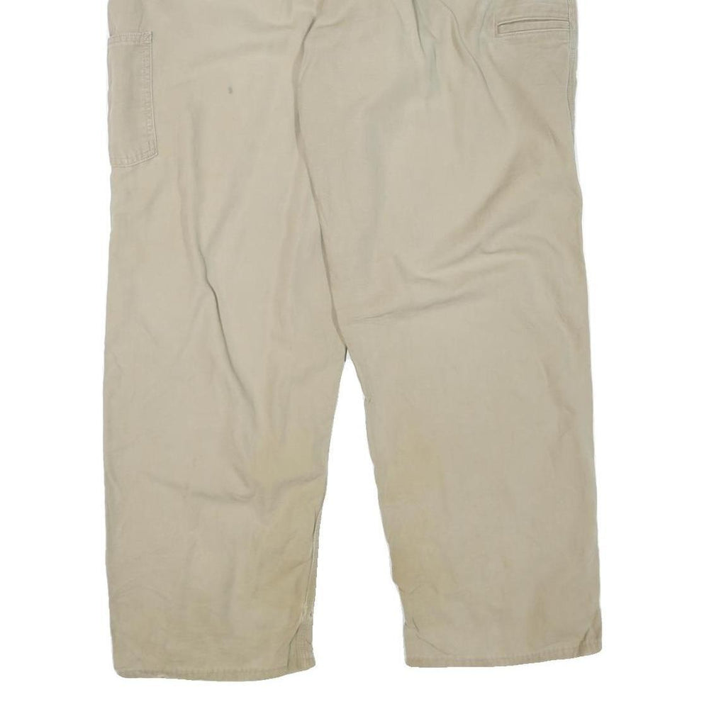 CARHARTT Mens Beige Regular Fit Cotton Blend Trousers W44 L32 Workwear Zip