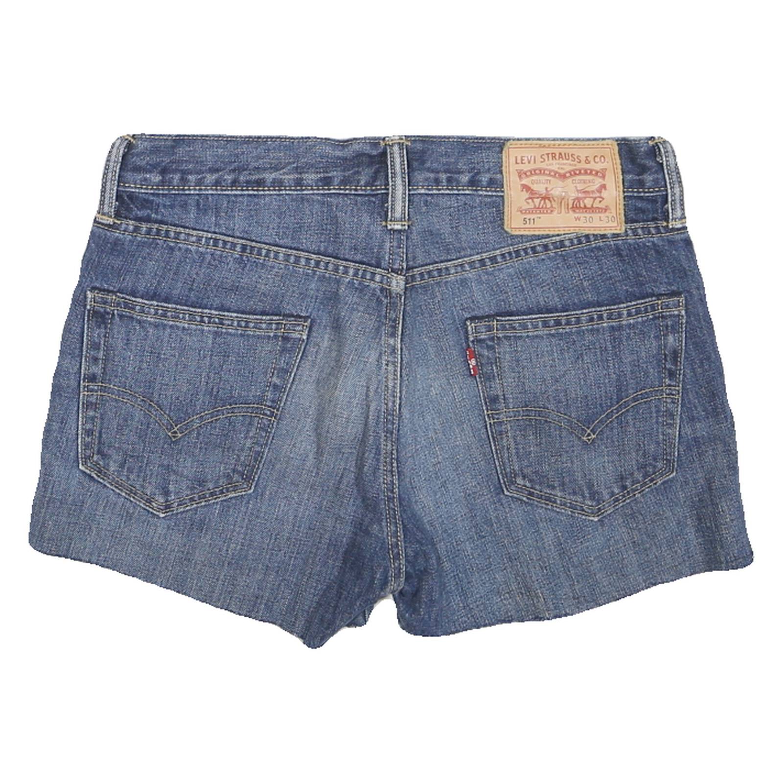 LEVI'S Womens Shorts Blue Denim Cut-Off S W30 Classic Cotton Blend