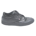 REEBOK Club C Womens Lace-Up Trainers Black Leather UK 5 Classic Style Casual