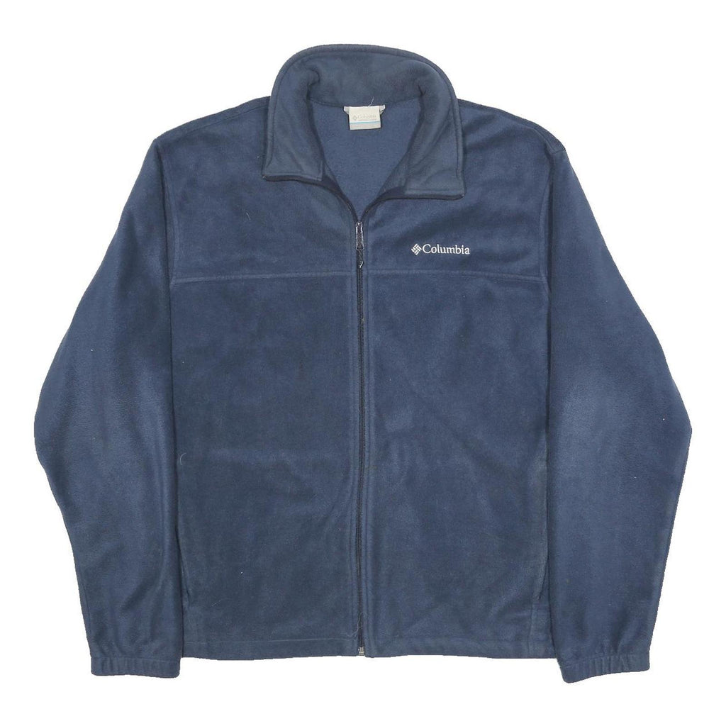 COLUMBIA Mens Blue Jacket XL Polyester Fleece Zip Outdoor Casual Warm Layer