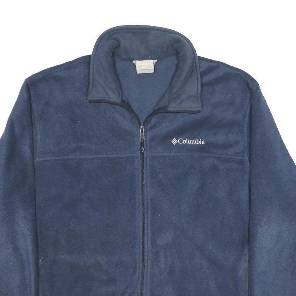 COLUMBIA Mens Blue Jacket XL Polyester Fleece Zip Outdoor Casual Warm Layer