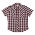 WRANGLER Mens Red & White Check Shirt L Western Casual Cotton Blend