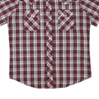 WRANGLER Mens Red & White Check Shirt L Western Casual Cotton Blend
