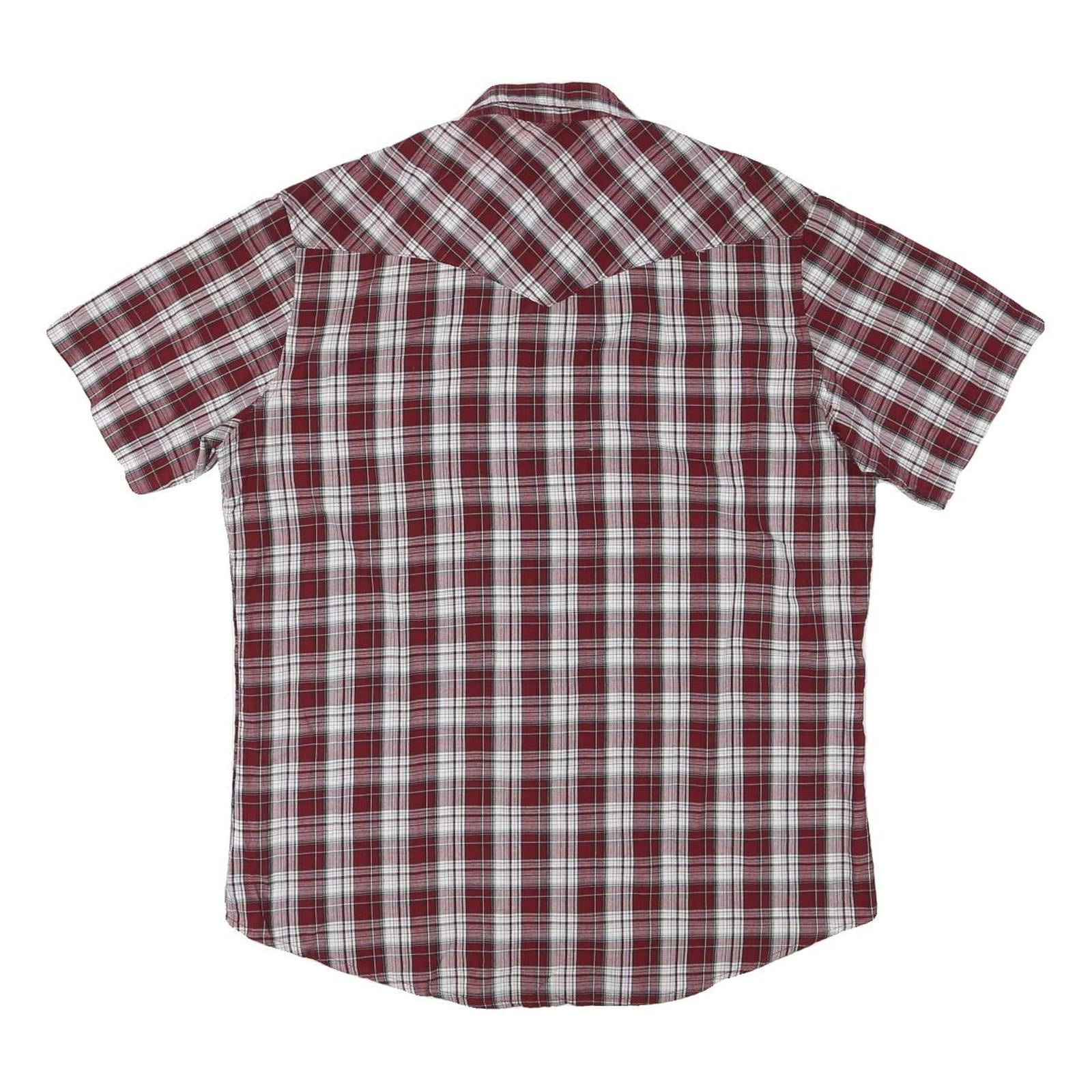WRANGLER Mens Red & White Check Shirt L Western Casual Cotton Blend