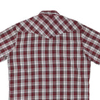 WRANGLER Mens Red & White Check Shirt L Western Casual Cotton Blend