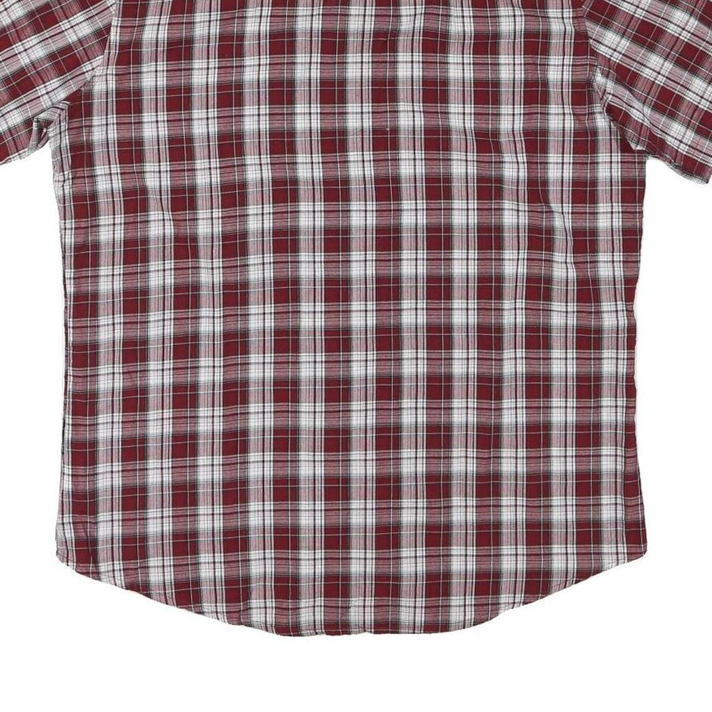WRANGLER Mens Red & White Check Shirt L Western Casual Cotton Blend