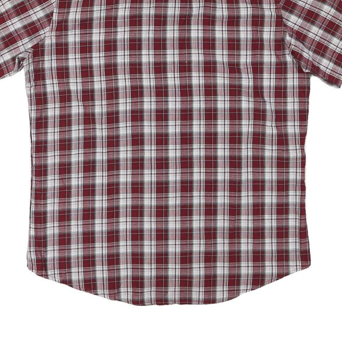 WRANGLER Mens Red & White Check Shirt L Western Casual Cotton Blend