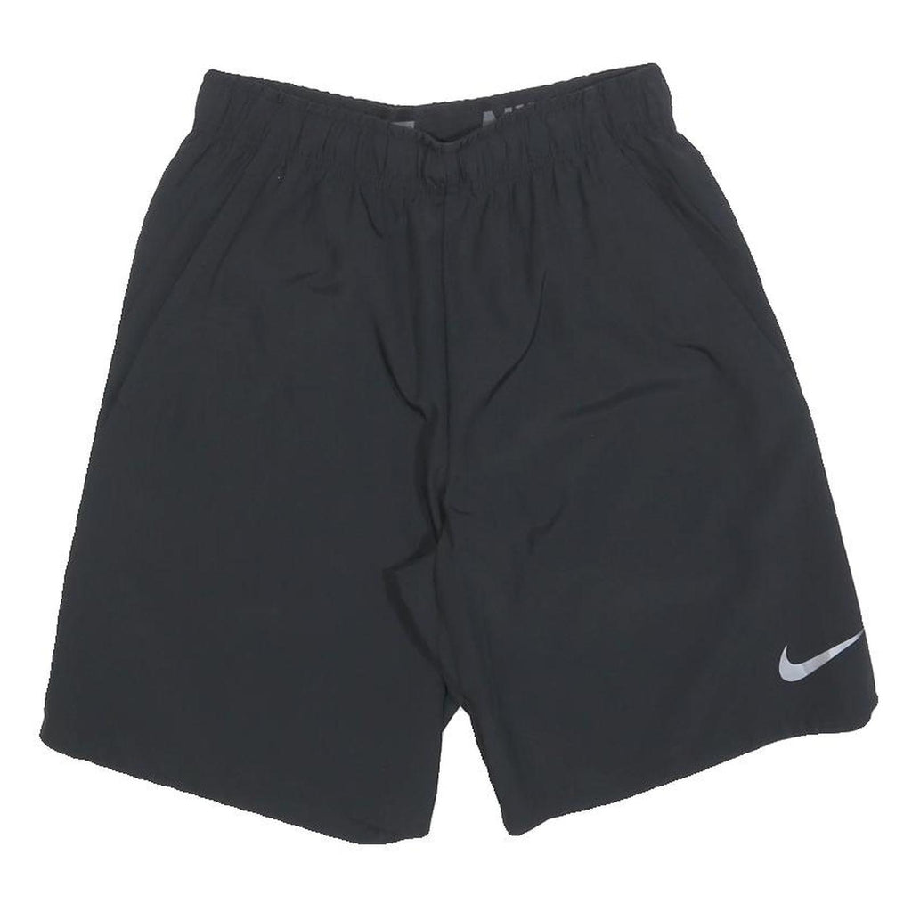 NIKE Mens Black Sports Casual Polyester Shorts S W26 Elastic Waist Activewear