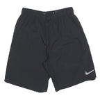 NIKE Mens Black Sports Casual Polyester Shorts S W26 Elastic Waist Activewear