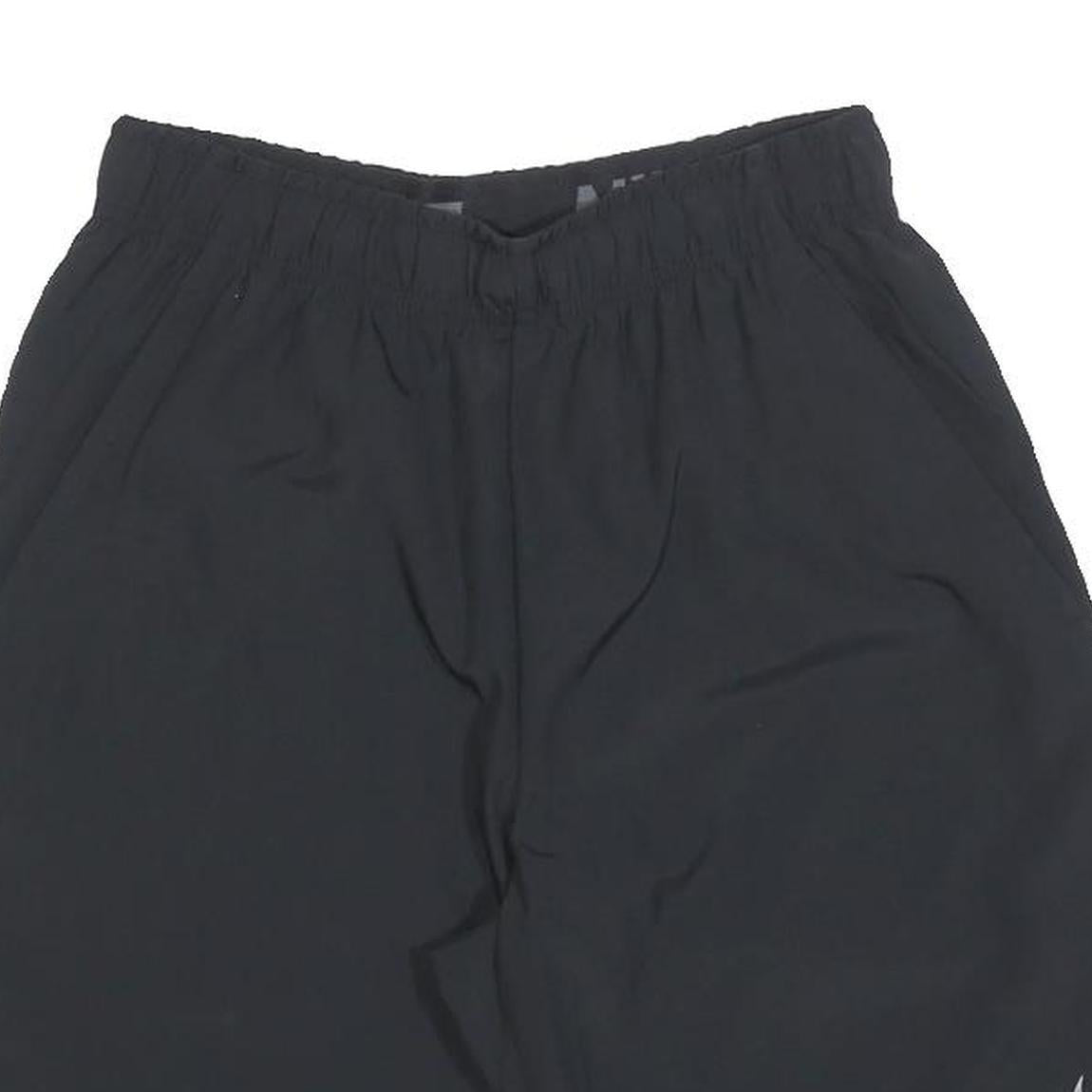 NIKE Mens Black Sports Casual Polyester Shorts S W26 Elastic Waist Activewear