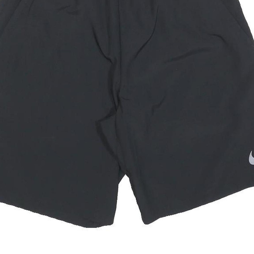 NIKE Mens Black Sports Casual Polyester Shorts S W26 Elastic Waist Activewear