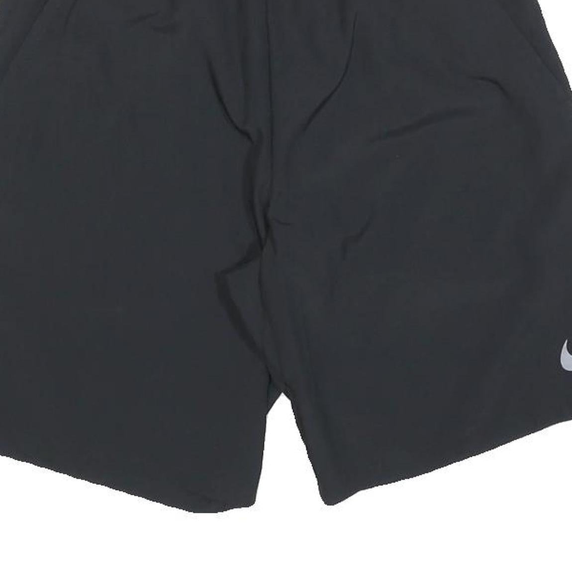 NIKE Mens Black Sports Casual Polyester Shorts S W26 Elastic Waist Activewear
