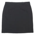 M&S Womens Black Straight Knee Length Polyester Blend Skirt UK 12 Work Casual