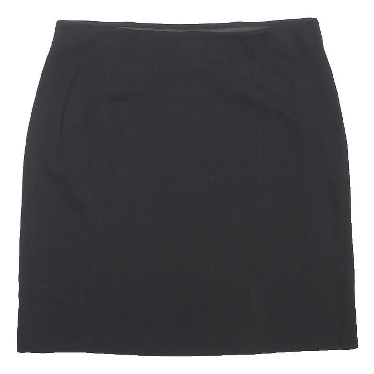 M&S Womens Black Straight Knee Length Polyester Blend Skirt UK 12 Work Casual
