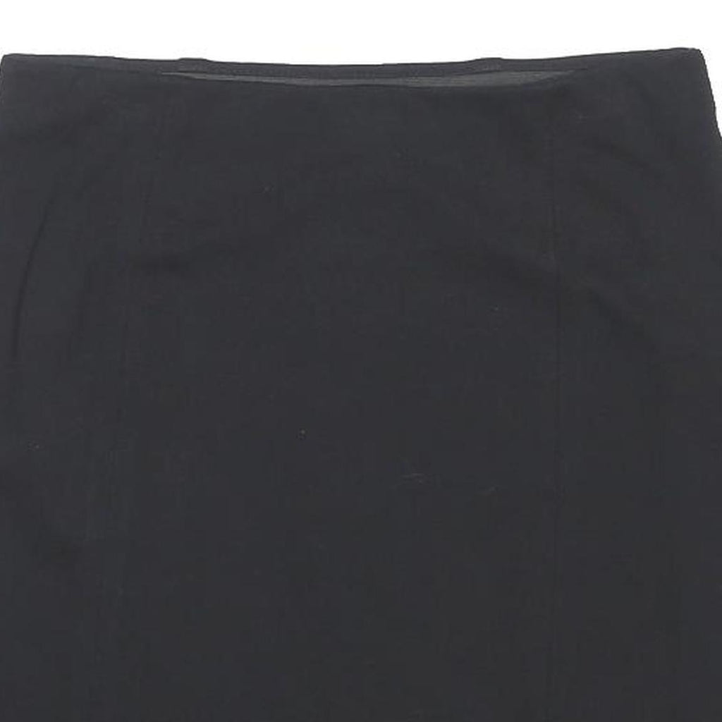M&S Womens Black Straight Knee Length Polyester Blend Skirt UK 12 Work Casual