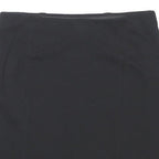 M&S Womens Black Straight Knee Length Polyester Blend Skirt UK 12 Work Casual