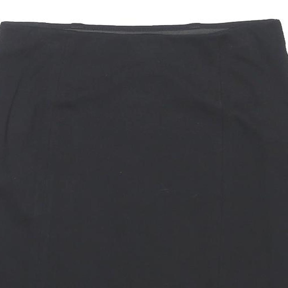 M&S Womens Black Straight Knee Length Polyester Blend Skirt UK 12 Work Casual