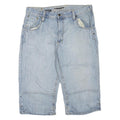 Womens Light Blue Denim Cotton Blend Casual Shorts L W36 Relaxed Fit