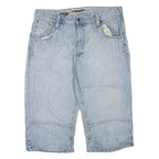 Womens Light Blue Denim Cotton Blend Casual Shorts L W36 Relaxed Fit