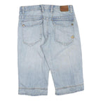 Womens Light Blue Denim Cotton Blend Casual Shorts L W36 Relaxed Fit