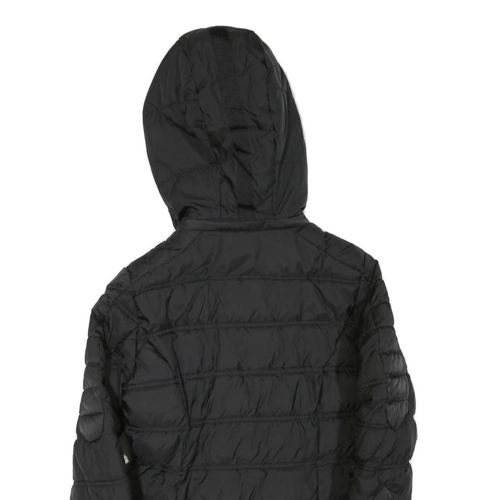 NAUTICA Womens Black Quilted Jacket S Polyester Blend Hooded Zip Up