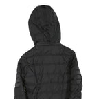 NAUTICA Womens Black Quilted Jacket S Polyester Blend Hooded Zip Up