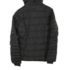 NAUTICA Womens Black Quilted Jacket S Polyester Blend Hooded Zip Up