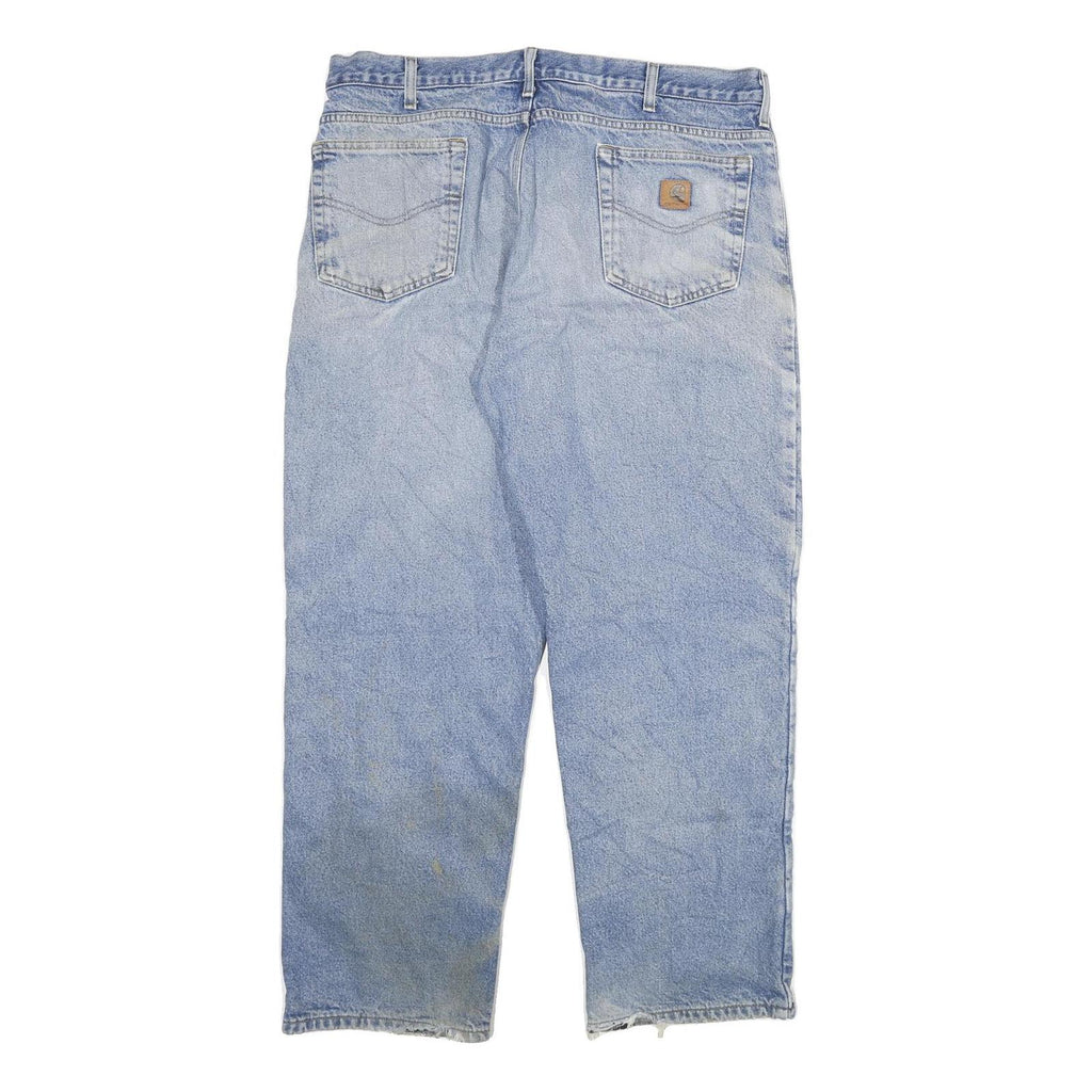 CARHARTT Mens Jeans Blue Relaxed Straight Denim Medium W38 L30 Workwear Zip