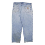 CARHARTT Mens Jeans Blue Relaxed Straight Denim Medium W38 L30 Workwear Zip
