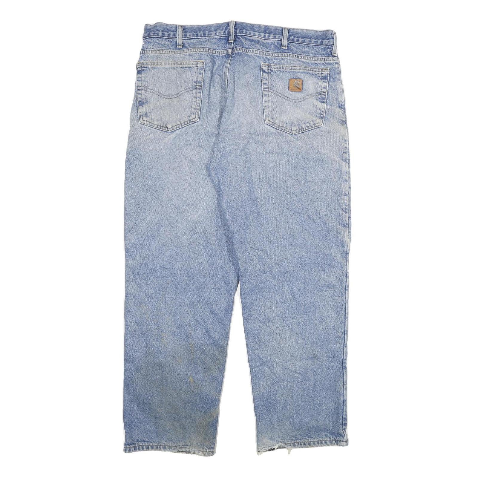 CARHARTT Mens Jeans Blue Relaxed Straight Denim Medium W38 L30 Workwear Zip