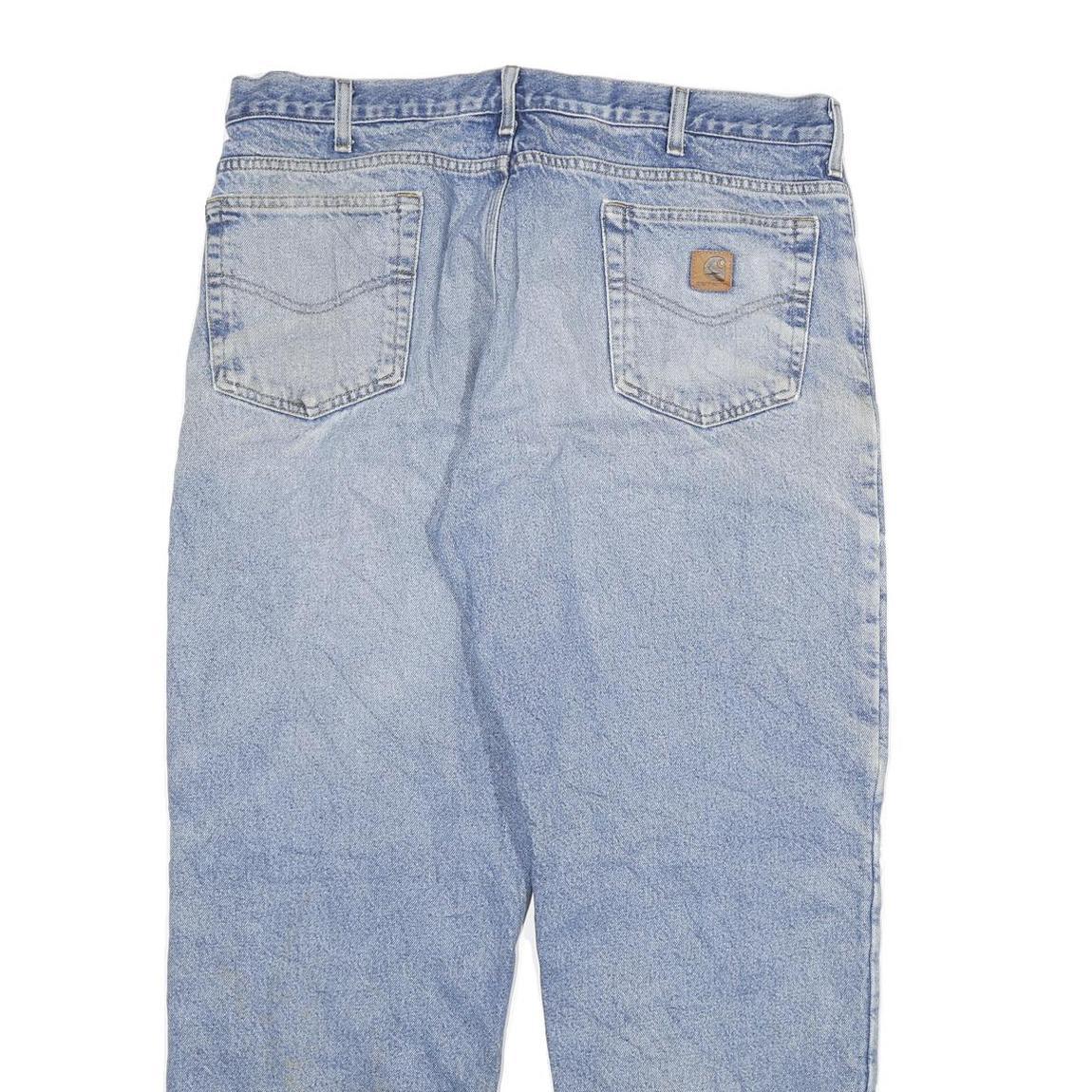 CARHARTT Mens Jeans Blue Relaxed Straight Denim Medium W38 L30 Workwear Zip