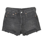 LEVI'S Womens Black Denim Cut-Off Shorts S W26 Casual Summer Style