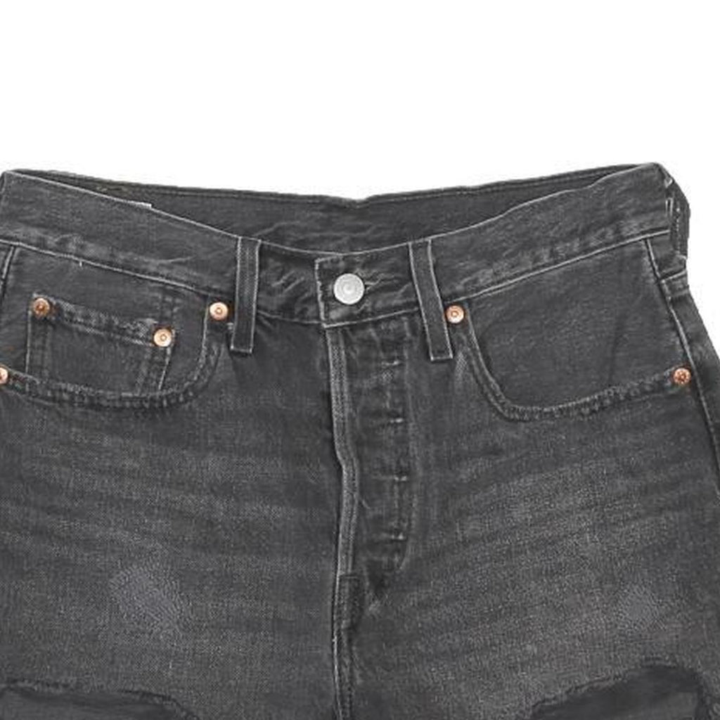 LEVI'S Womens Black Denim Cut-Off Shorts S W26 Casual Summer Style