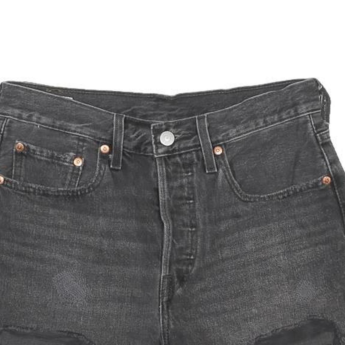LEVI'S Womens Black Denim Cut-Off Shorts S W26 Casual Summer Style