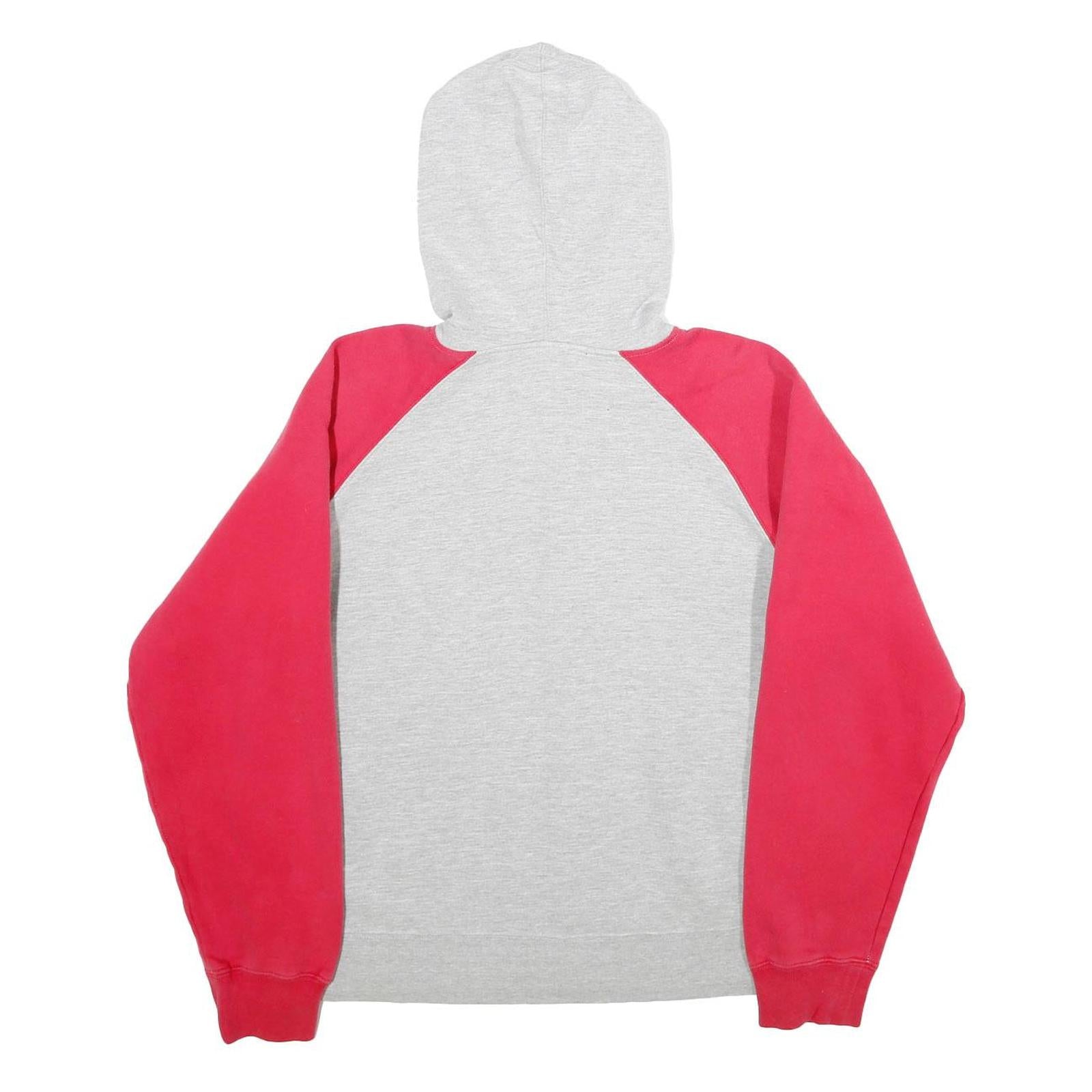 MAJESTIC Womens Grey & Red Braves Zip Up Hoodie L Cotton Blend Casual Sweatshirt
