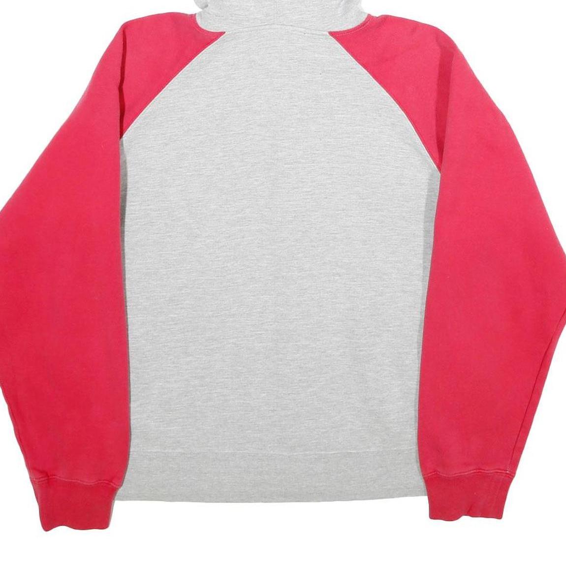 MAJESTIC Womens Grey & Red Braves Zip Up Hoodie L Cotton Blend Casual Sweatshirt