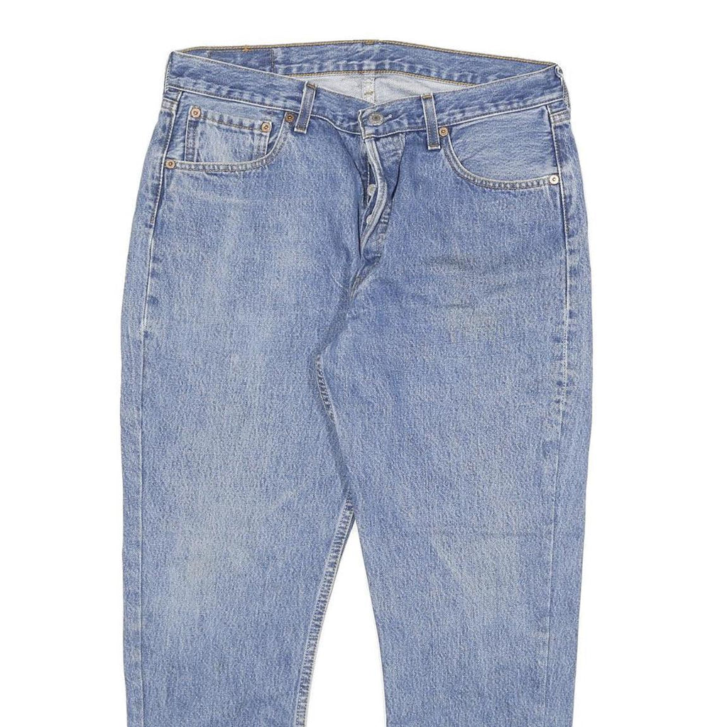 LEVI'S Mens Slim Blue Denim Light W32 L27 Jeans Button Closure