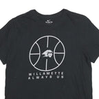 NIKE Mens Black Graphic T-Shirt L Short Sleeve Crew Neck Willamette Print