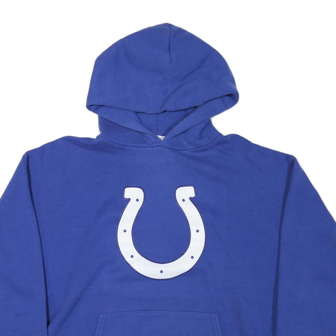 NFL Mens Blue Pullover Hoodie L Cotton Blend Casual Sportswear