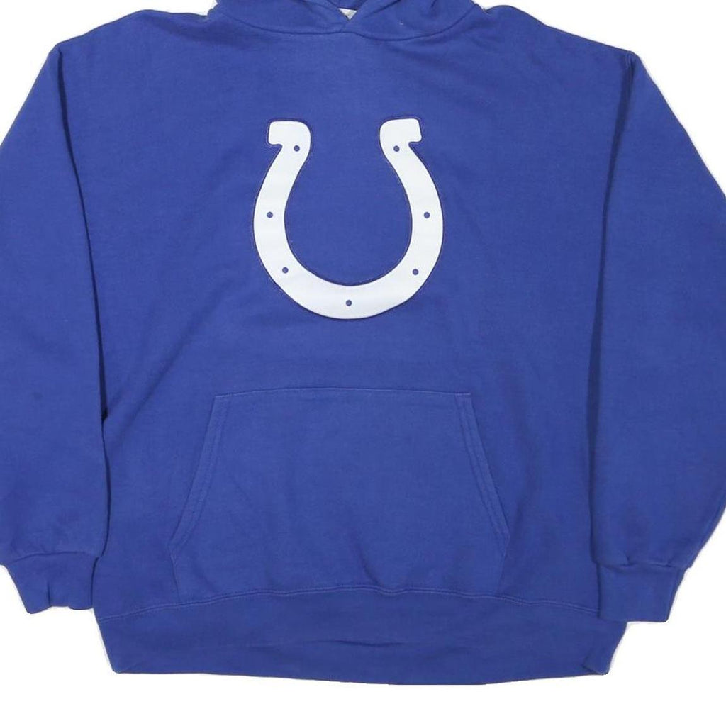 NFL Mens Blue Pullover Hoodie L Cotton Blend Casual Sportswear