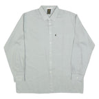TORERO Mens Grey Plain Long Sleeve Shirt L Button Collar Polyester Blend Formal