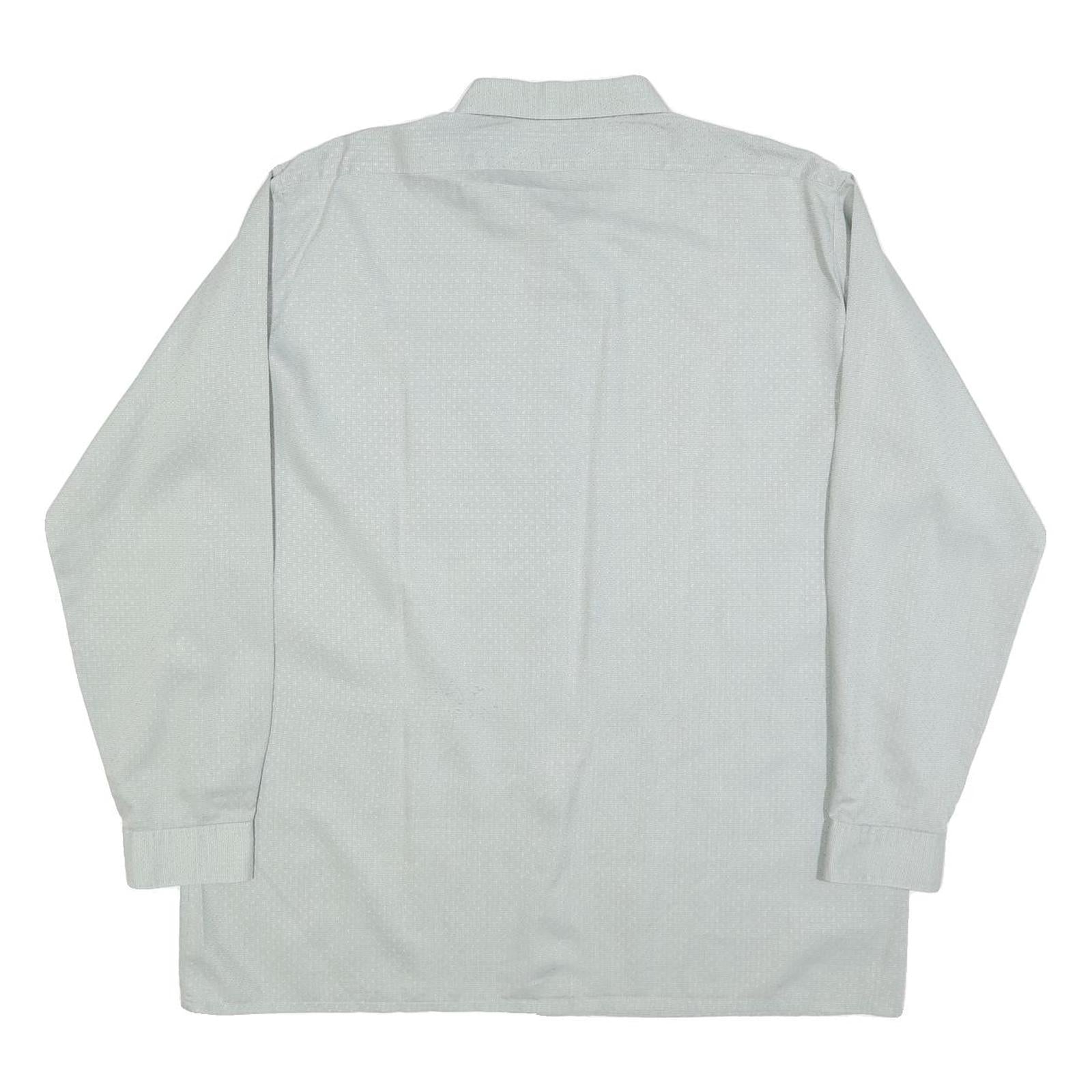 TORERO Mens Grey Plain Long Sleeve Shirt L Button Collar Polyester Blend Formal