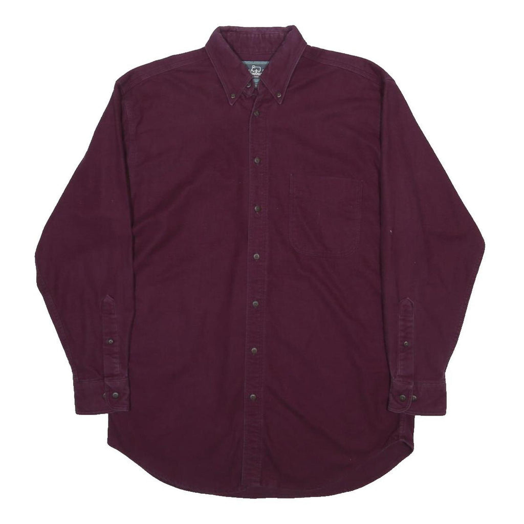 WOOLRICH Mens Maroon Shirt M Cotton Button-Down Long Sleeve Casual Classic