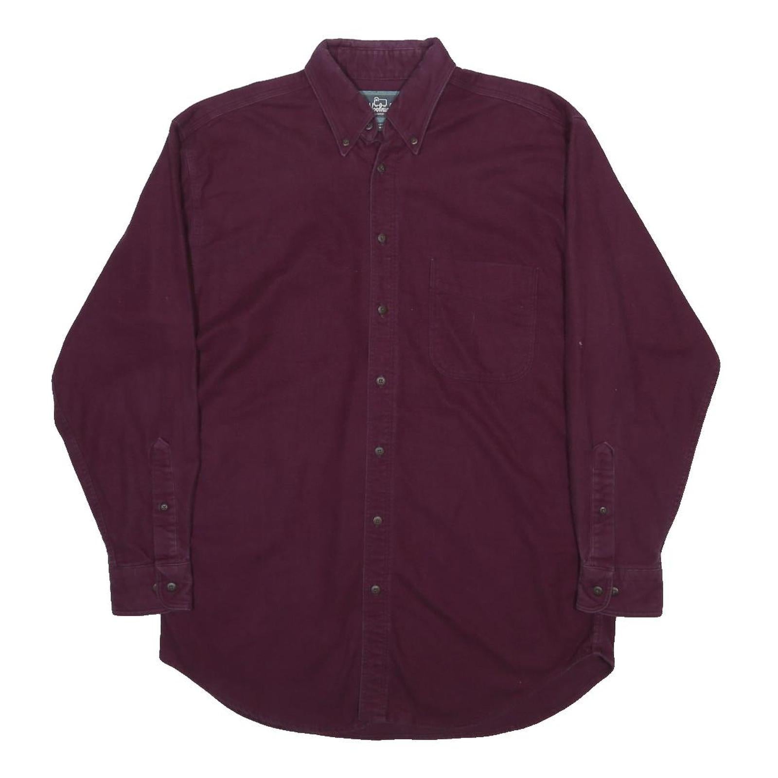 WOOLRICH Mens Maroon Shirt M Cotton Button-Down Long Sleeve Casual Classic