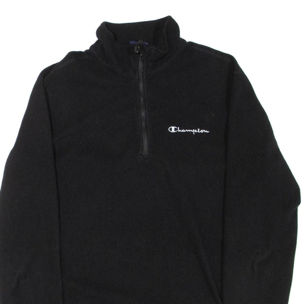 CHAMPION Mens Jumper Black 1/4 Zip M