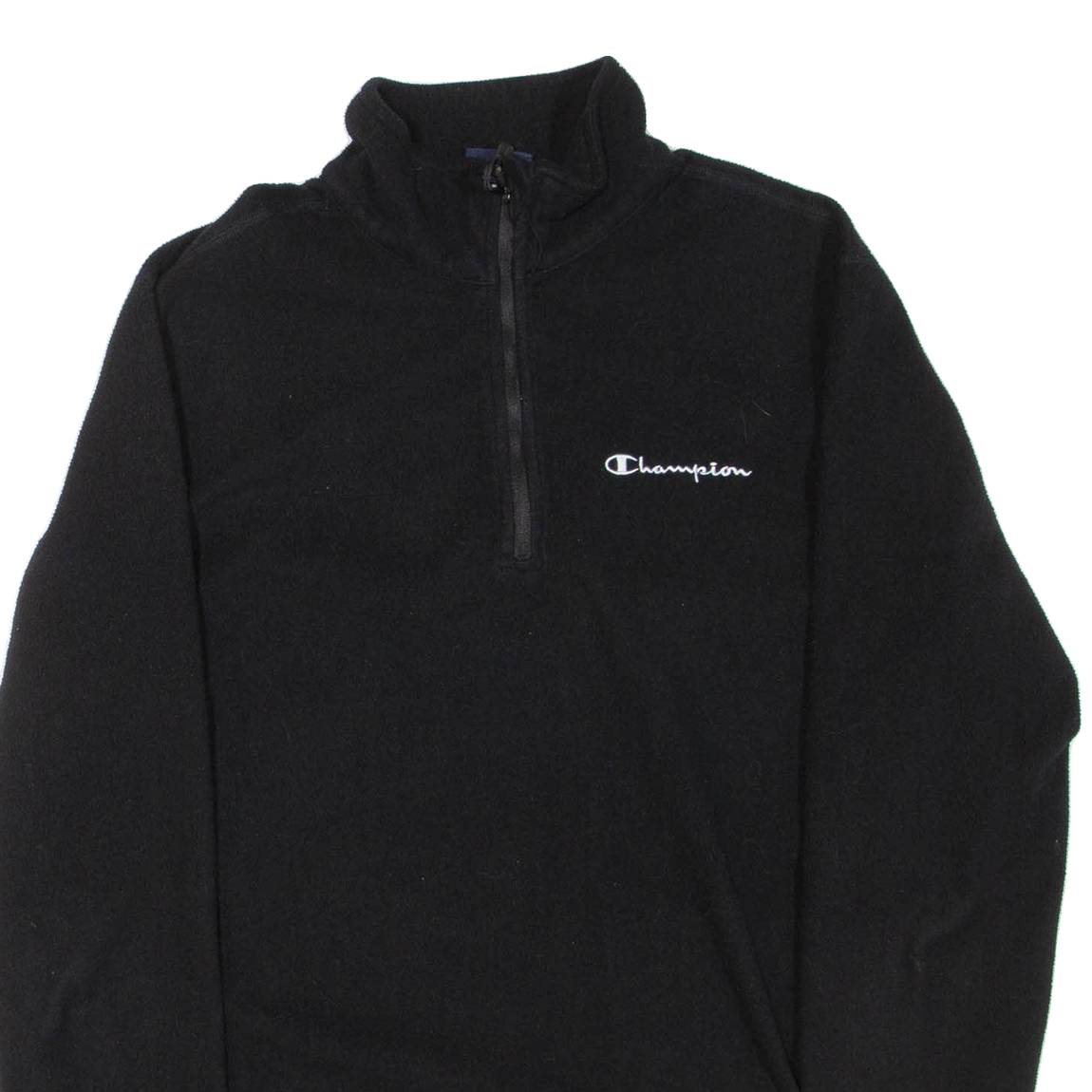 CHAMPION Mens Jumper Black 1/4 Zip M