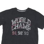 AIR JORDAN Mens Black Graphic Print XL Short Sleeve Crew Neck Cotton Blend