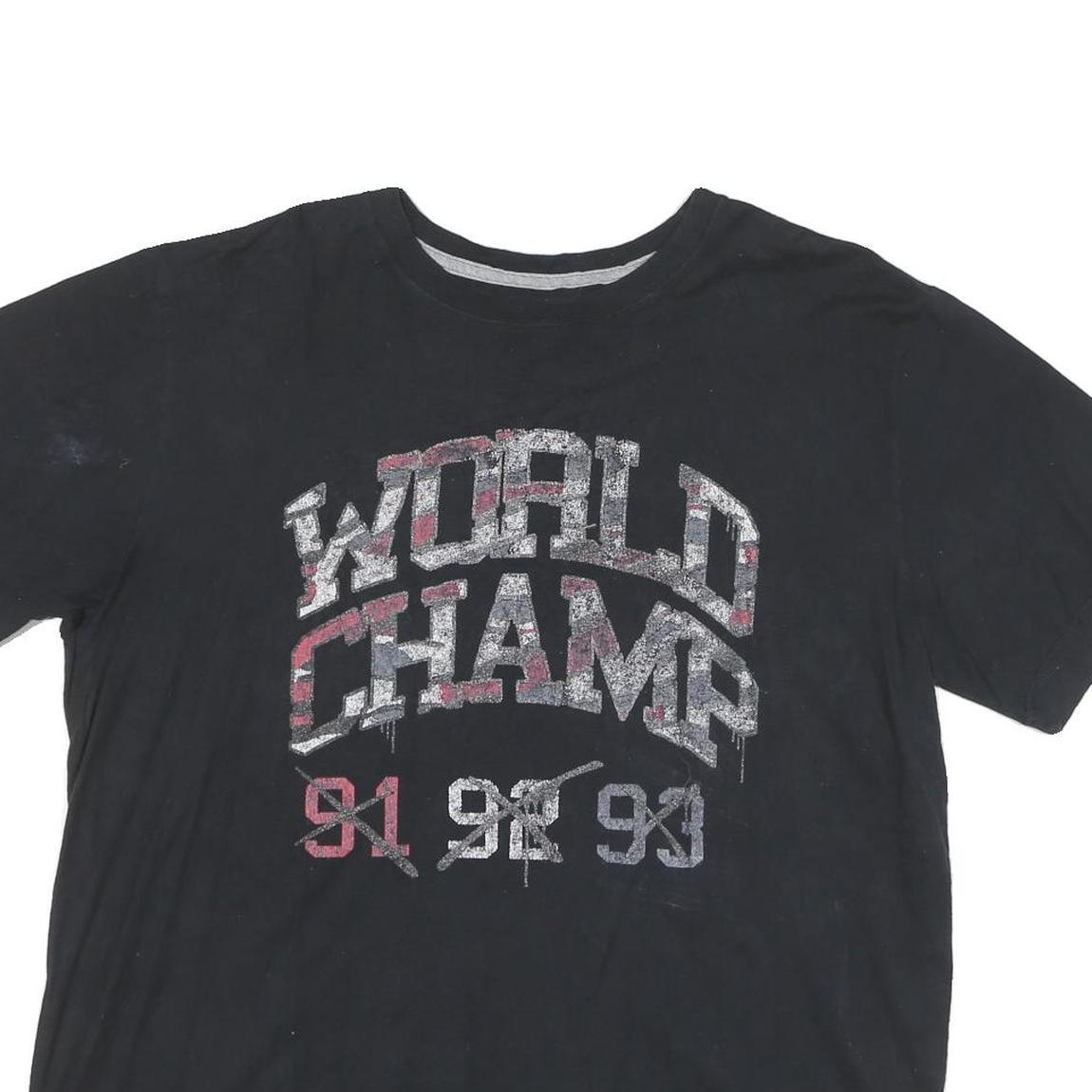 AIR JORDAN Mens Black Graphic Print XL Short Sleeve Crew Neck Cotton Blend