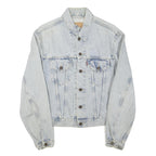 LEVI'S Mens Blue Denim Jacket S Cotton Blend Button Closure Classic Fit