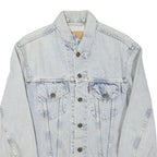 LEVI'S Mens Blue Denim Jacket S Cotton Blend Button Closure Classic Fit
